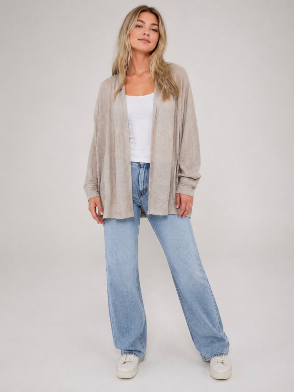 2/$30 American Eagle Soft and Sexy Plush Hooded Open Cardi Ivory Small #A4073